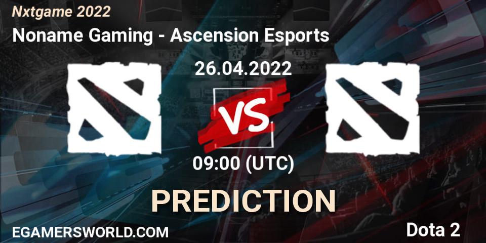 Prognoza Noname Gaming - Ascension Esports. 26.04.2022 at 09:01, Dota 2, Nxtgame 2022