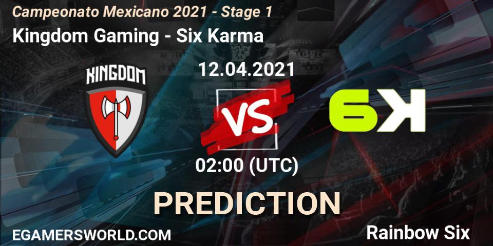 Prognoza Kingdom Gaming - Six Karma. 12.04.2021 at 01:00, Rainbow Six, Campeonato Mexicano 2021 - Stage 1