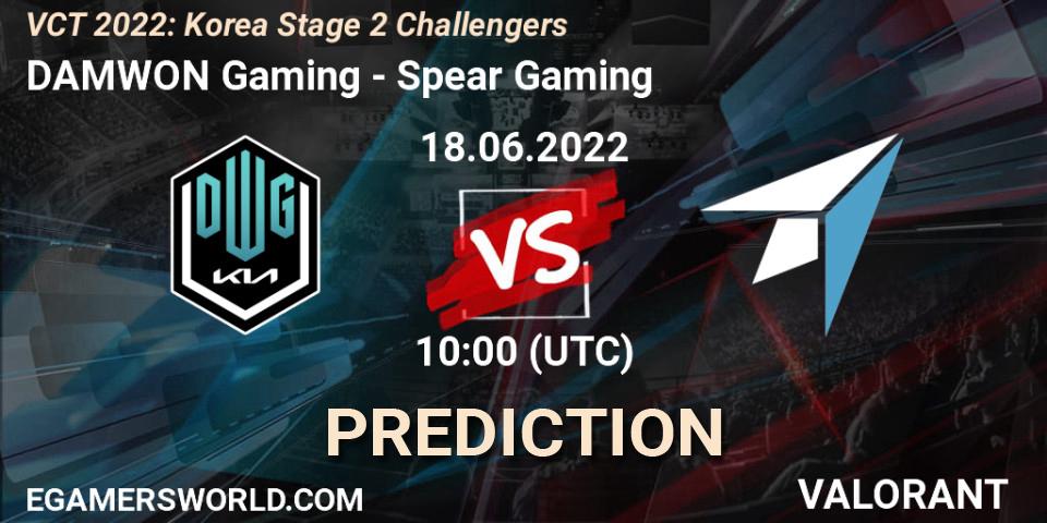 Prognoza DAMWON Gaming - Spear Gaming. 18.06.2022 at 10:50, VALORANT, VCT 2022: Korea Stage 2 Challengers