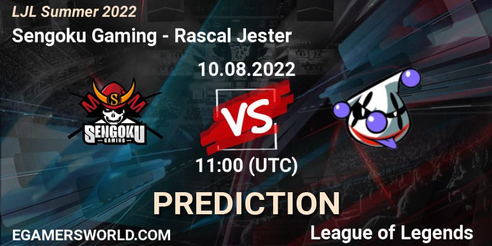 Prognoza Sengoku Gaming - Rascal Jester. 10.08.22, LoL, LJL Summer 2022