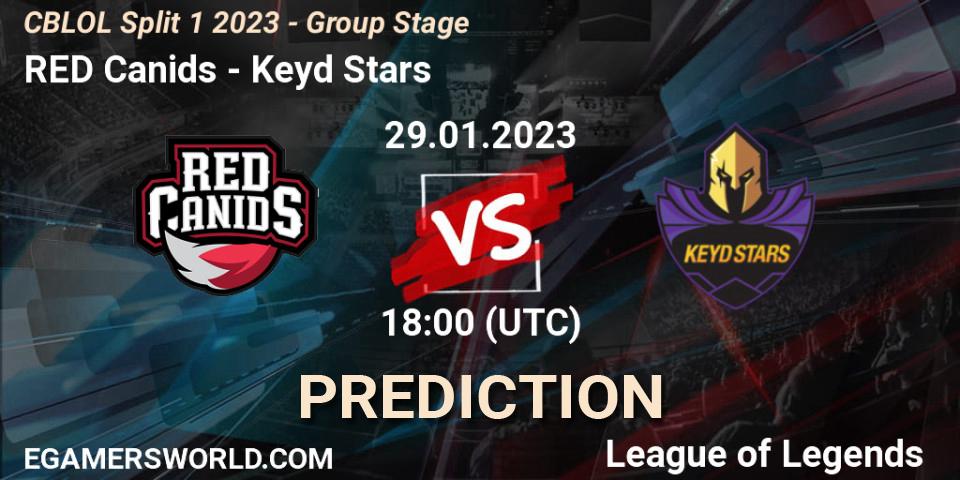 Prognoza RED Canids - Keyd Stars. 29.01.23, LoL, CBLOL Split 1 2023 - Group Stage