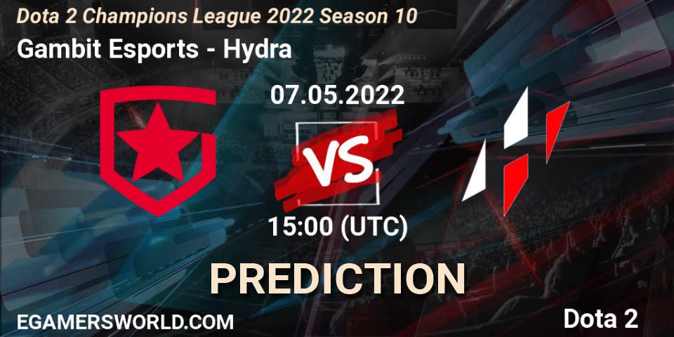Prognoza Gambit Esports - Hydra. 07.05.2022 at 15:00, Dota 2, Dota 2 Champions League 2022 Season 10 