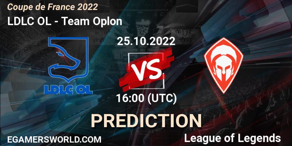 Prognoza LDLC OL - Team Oplon. 25.10.2022 at 16:00, LoL, Coupe de France 2022