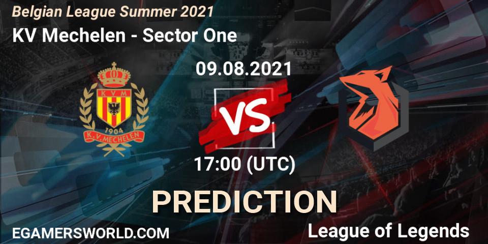 Prognoza KV Mechelen - Sector One. 09.08.2021 at 17:00, LoL, Belgian League Summer 2021