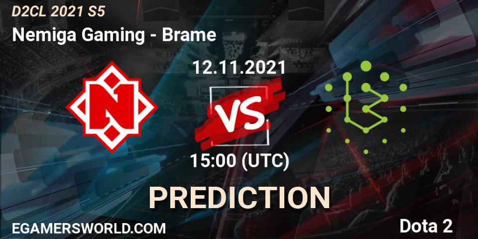 Prognoza Nemiga Gaming - Brame. 12.11.2021 at 15:00, Dota 2, Dota 2 Champions League 2021 Season 5
