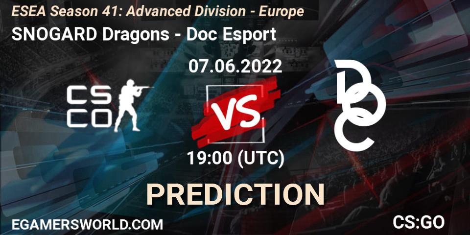 Prognoza SNOGARD Dragons - Doc Esport. 07.06.2022 at 19:00, Counter-Strike (CS2), ESEA Season 41: Advanced Division - Europe