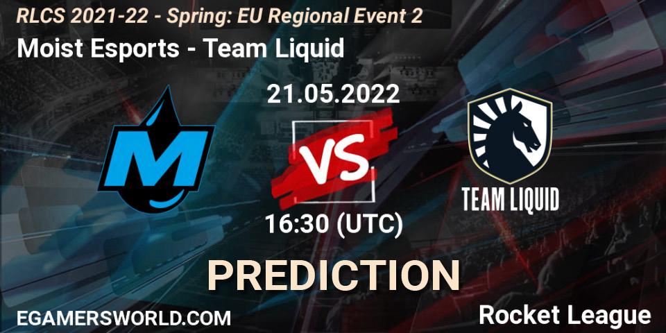 Prognoza Moist Esports - Team Liquid. 21.05.2022 at 16:30, Rocket League, RLCS 2021-22 - Spring: EU Regional Event 2