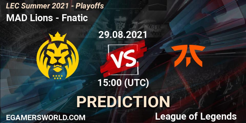 Prognoza MAD Lions - Fnatic. 29.08.21, LoL, LEC Summer 2021 - Playoffs