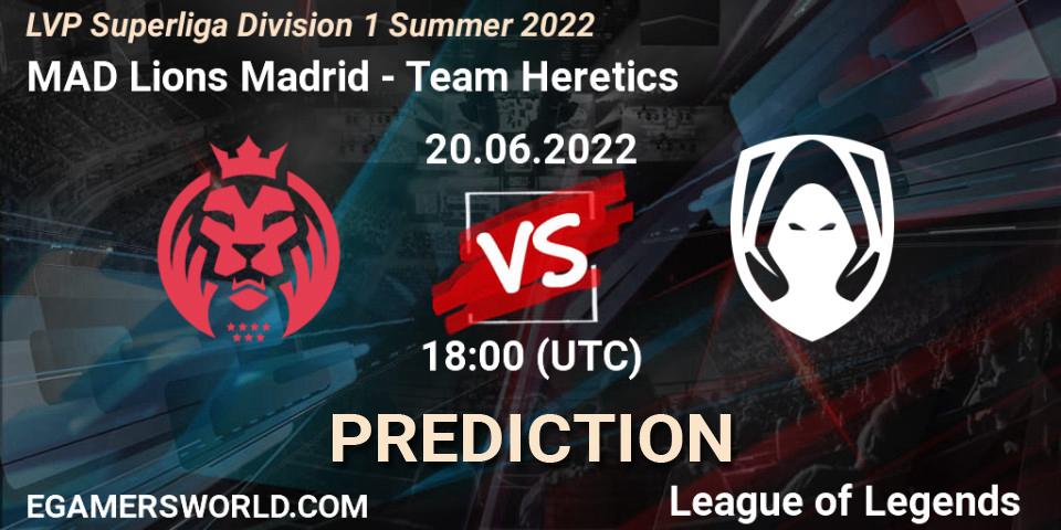 Prognoza MAD Lions Madrid - Team Heretics. 20.06.2022 at 18:00, LoL, LVP Superliga Division 1 Summer 2022
