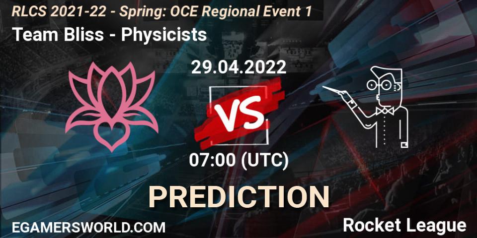 Prognoza Team Bliss - Physicists. 29.04.2022 at 07:00, Rocket League, RLCS 2021-22 - Spring: OCE Regional Event 1