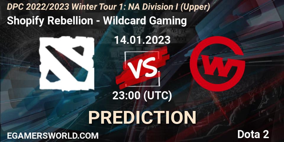 Prognoza Shopify Rebellion - Wildcard Gaming. 14.01.2023 at 22:53, Dota 2, DPC 2022/2023 Winter Tour 1: NA Division I (Upper)