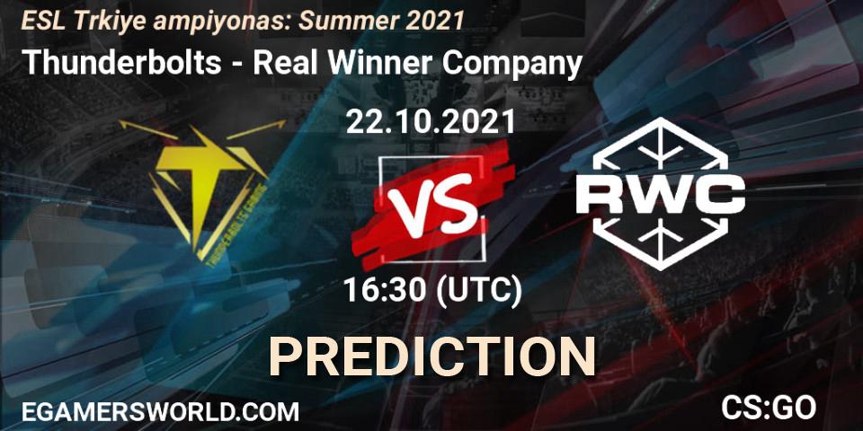 Prognoza Thunderbolts - Real Winner Company. 22.10.2021 at 16:35, Counter-Strike (CS2), ESL Türkiye Şampiyonası: Summer 2021
