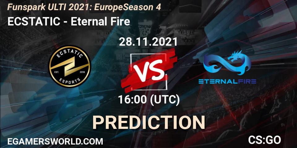 Prognoza ECSTATIC - Eternal Fire. 28.11.2021 at 16:00, Counter-Strike (CS2), Funspark ULTI 2021: Europe Season 4