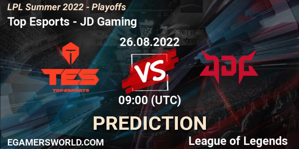 Prognoza Top Esports - JD Gaming. 26.08.2022 at 09:00, LoL, LPL Summer 2022 - Playoffs