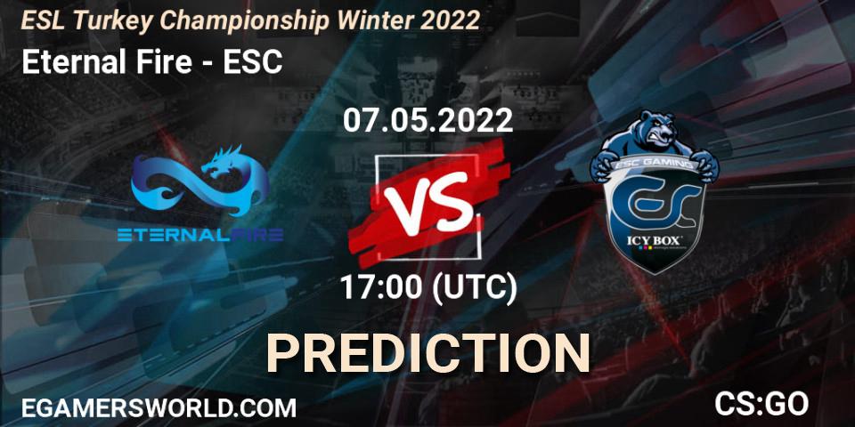 Prognoza Eternal Fire - ESC. 07.05.2022 at 17:00, Counter-Strike (CS2), ESL Türkiye Şampiyonası: Winter 2022