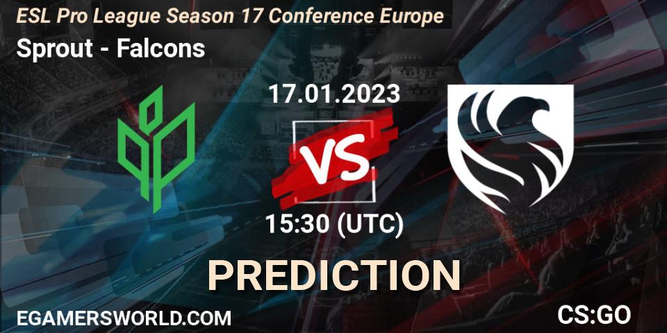 Prognoza Sprout - Falcons. 17.01.2023 at 15:30, Counter-Strike (CS2), ESL Pro League Season 17 Conference Europe