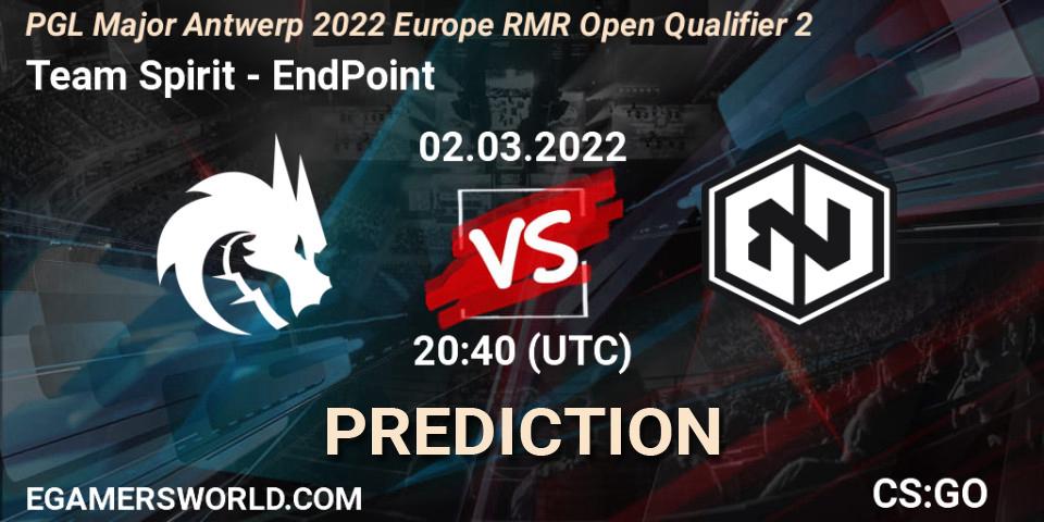 Prognoza Team Spirit - EndPoint. 02.03.22, CS2 (CS:GO), PGL Major Antwerp 2022 Europe RMR Open Qualifier 2