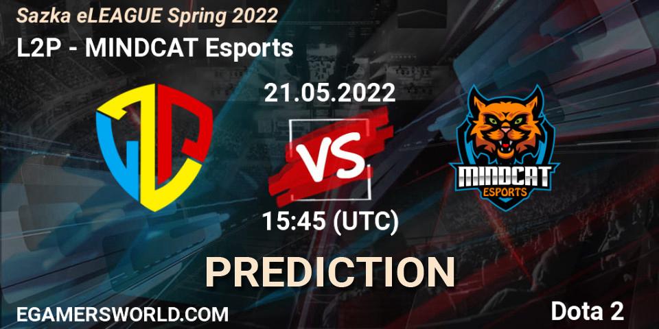 Prognoza L2P - MINDCAT Esports. 21.05.2022 at 10:21, Dota 2, Sazka eLEAGUE Spring 2022