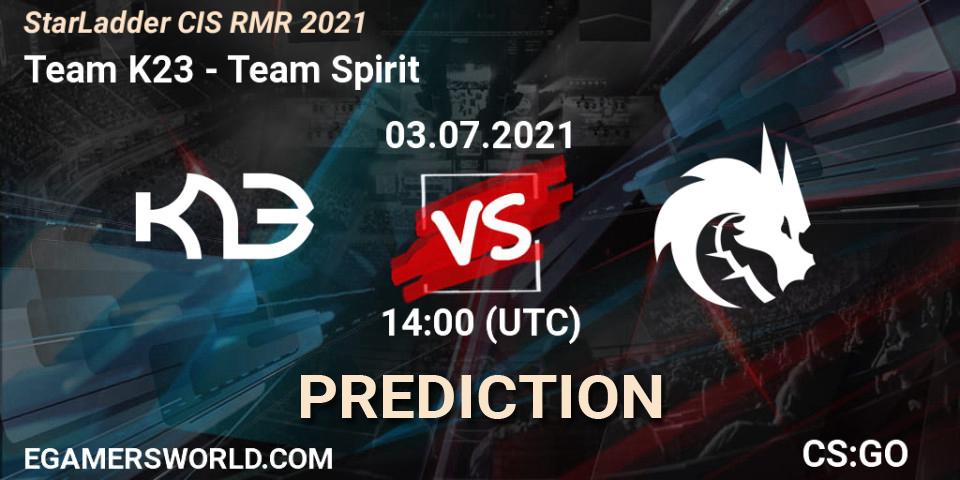Prognoza Team K23 - Team Spirit. 03.07.2021 at 14:00, Counter-Strike (CS2), StarLadder CIS RMR 2021