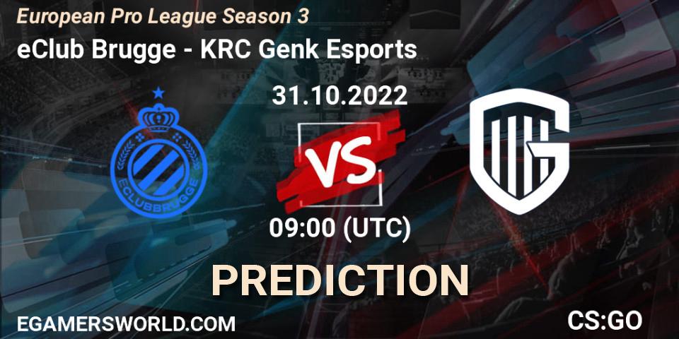 Prognoza eClub Brugge - KRC Genk Esports. 31.10.22, CS2 (CS:GO), European Pro League Season 3