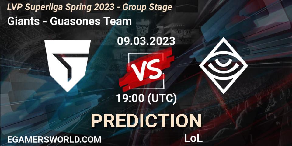 Prognoza Giants - Guasones Team. 09.03.2023 at 19:00, LoL, LVP Superliga Spring 2023 - Group Stage