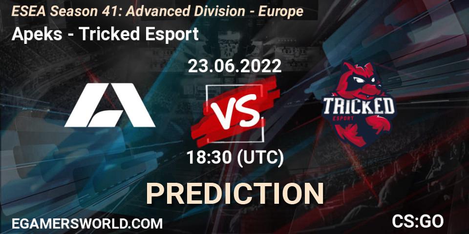 Prognoza Apeks - Tricked Esport. 23.06.2022 at 18:00, Counter-Strike (CS2), ESEA Season 41: Advanced Division - Europe