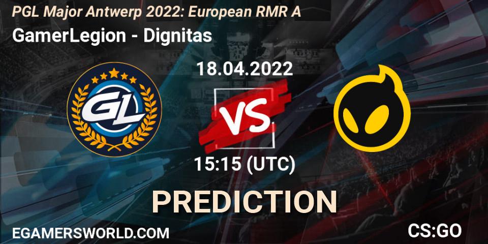 Prognoza GamerLegion - Dignitas. 18.04.22, CS2 (CS:GO), PGL Major Antwerp 2022: European RMR A