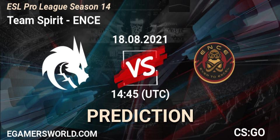 Prognoza Team Spirit - ENCE. 18.08.2021 at 14:45, Counter-Strike (CS2), ESL Pro League Season 14