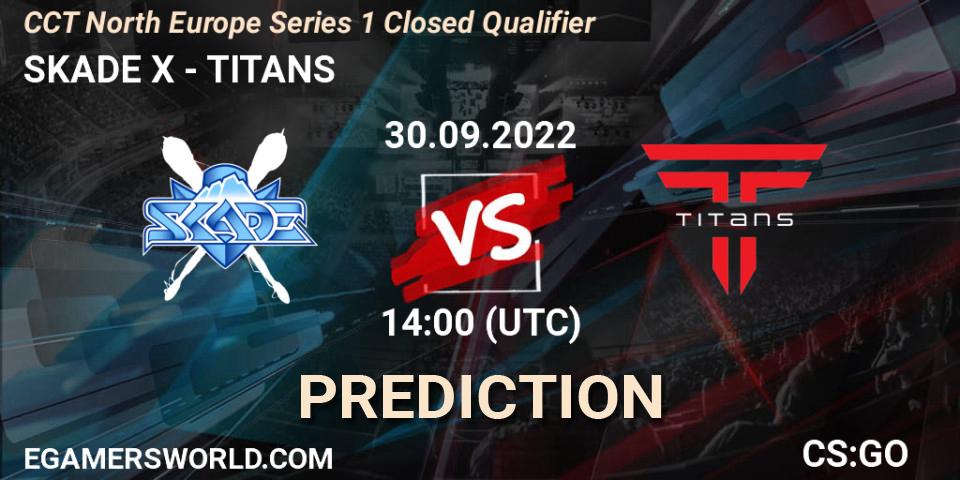 Prognoza SKADE X - TITANS. 30.09.2022 at 14:00, Counter-Strike (CS2), CCT North Europe Series 1 Closed Qualifier