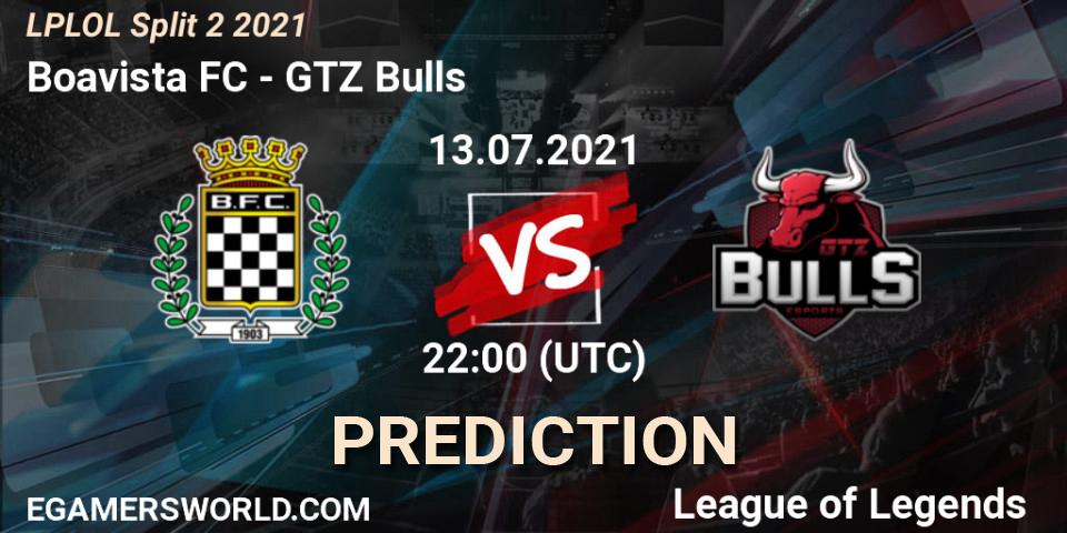 Prognoza Boavista FC - GTZ Bulls. 13.07.2021 at 22:15, LoL, LPLOL Split 2 2021