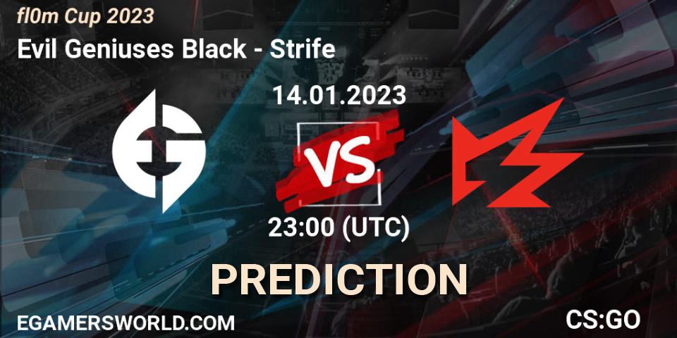 Prognoza Evil Geniuses Black - Strife. 14.01.2023 at 23:00, Counter-Strike (CS2), fl0m Cup 2023