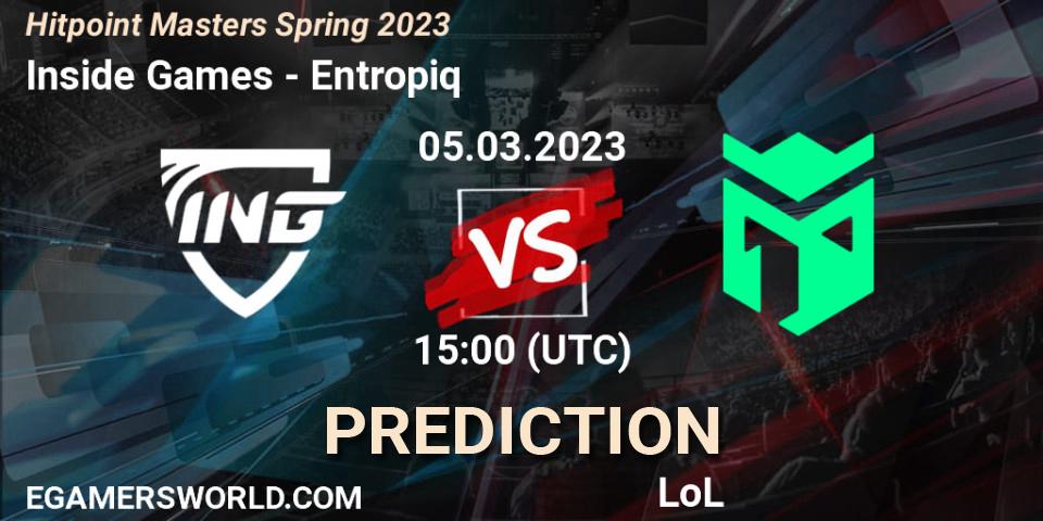 Prognoza Inside Games - Entropiq. 07.02.23, LoL, Hitpoint Masters Spring 2023