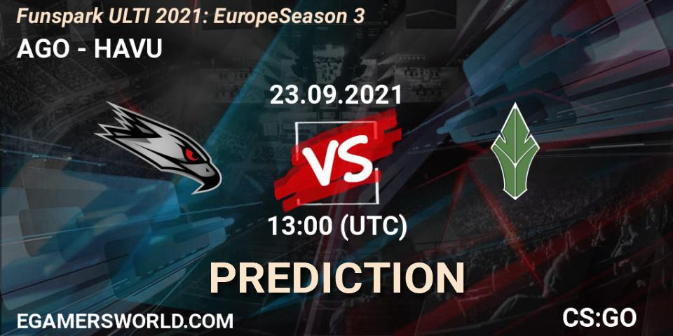 Prognoza AGO - HAVU. 23.09.2021 at 13:00, Counter-Strike (CS2), Funspark ULTI 2021: Europe Season 3