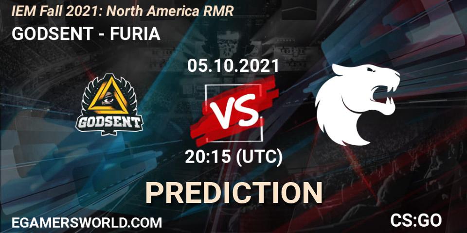 Prognoza GODSENT - FURIA. 05.10.2021 at 20:15, Counter-Strike (CS2), IEM Fall 2021: North America RMR