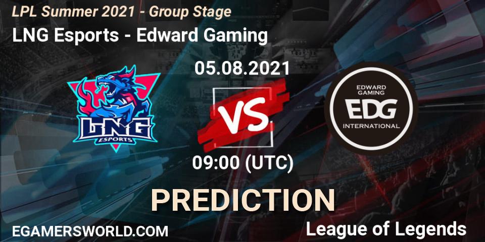 Prognoza LNG Esports - Edward Gaming. 05.08.21, LoL, LPL Summer 2021 - Group Stage