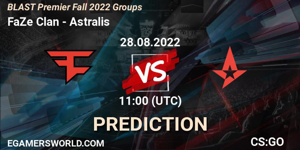 Prognoza FaZe Clan - Astralis. 28.08.22, CS2 (CS:GO), BLAST Premier Fall 2022 Groups