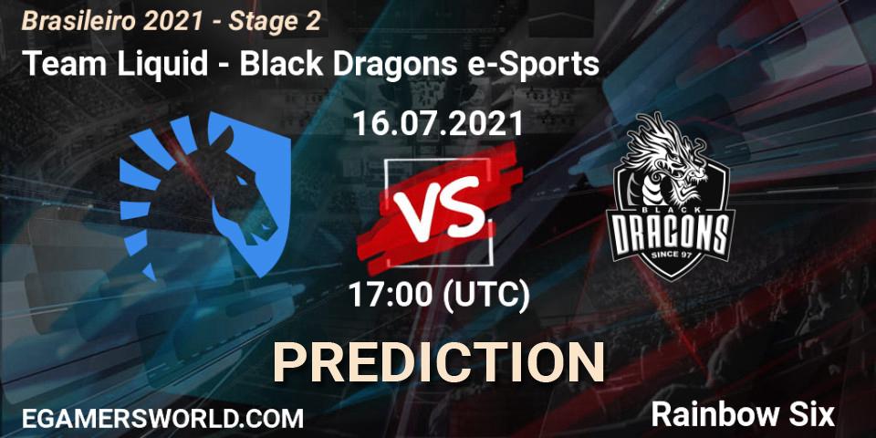 Prognoza Team Liquid - Black Dragons e-Sports. 16.07.21, Rainbow Six, Brasileirão 2021 - Stage 2