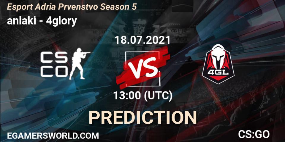 Prognoza anlaki - 4glory. 18.07.2021 at 13:10, Counter-Strike (CS2), Esport Adria Prvenstvo Season 5