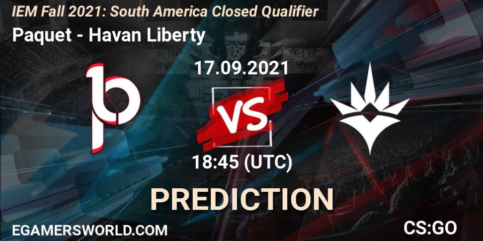 Prognoza Paquetá - Havan Liberty. 17.09.2021 at 18:45, Counter-Strike (CS2), IEM Fall 2021: South America Closed Qualifier