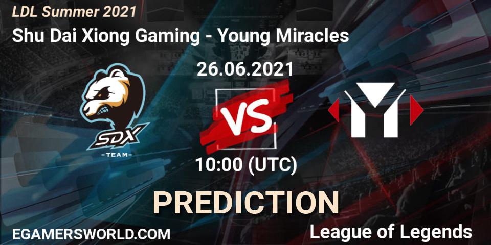 Prognoza Shu Dai Xiong Gaming - Young Miracles. 26.06.2021 at 11:00, LoL, LDL Summer 2021