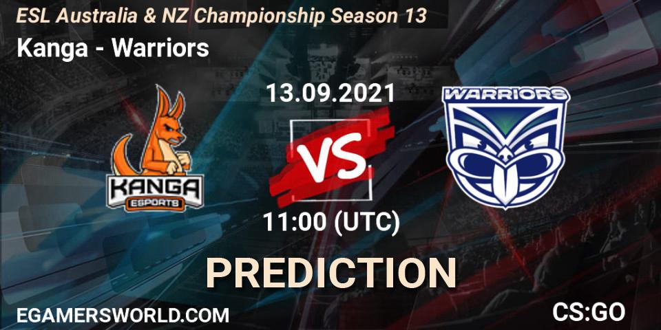 Prognoza Kanga - Warriors. 13.09.2021 at 11:10, Counter-Strike (CS2), ESL Australia & NZ Championship Season 13