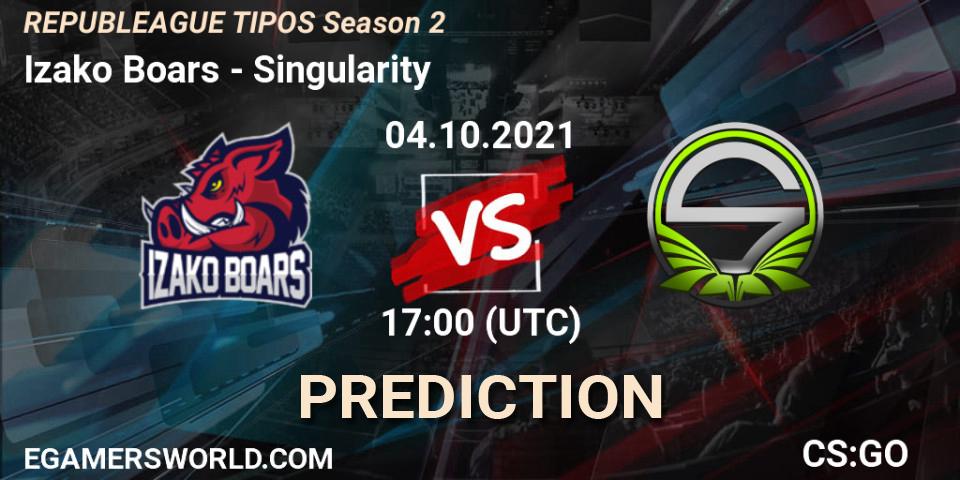 Prognoza Izako Boars - Singularity. 04.10.2021 at 17:00, Counter-Strike (CS2), REPUBLEAGUE Season 2