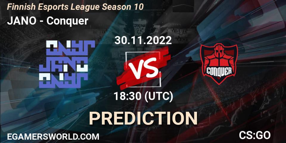 Prognoza JANO - Conquer. 30.11.22, CS2 (CS:GO), Finnish Esports League Season 10
