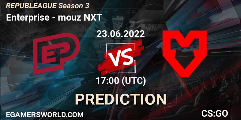 Prognoza Enterprise - mouz NXT. 23.06.2022 at 17:25, Counter-Strike (CS2), REPUBLEAGUE Season 3