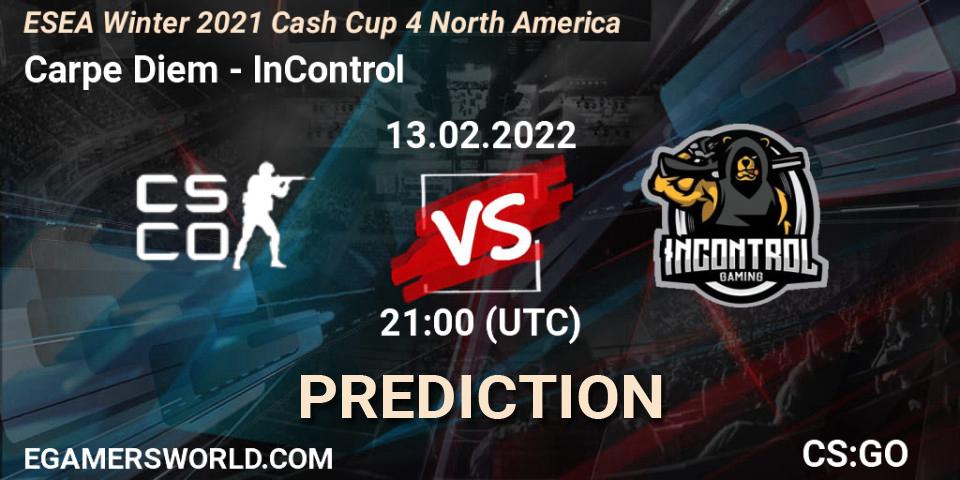 Prognoza Carpe Diem - InControl. 13.02.2022 at 21:00, Counter-Strike (CS2), ESEA Winter 2021 Cash Cup 4 North America