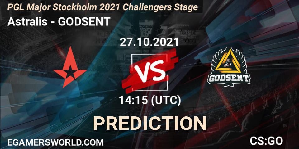 Prognoza Astralis - GODSENT. 27.10.2021 at 13:20, Counter-Strike (CS2), PGL Major Stockholm 2021 Challengers Stage