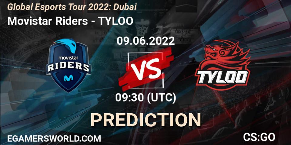 Prognoza Movistar Riders - TYLOO. 09.06.2022 at 10:10, Counter-Strike (CS2), Global Esports Tour 2022: Dubai
