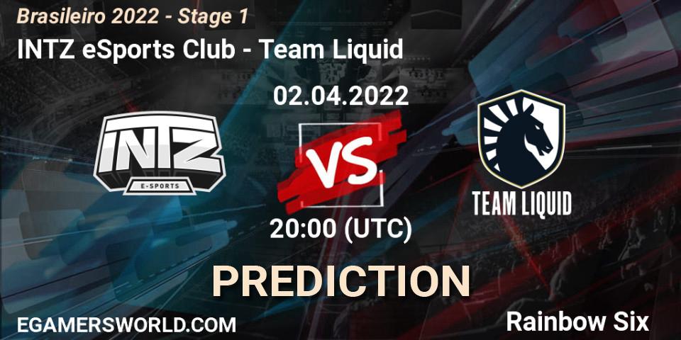Prognoza INTZ eSports Club - Team Liquid. 02.04.2022 at 20:00, Rainbow Six, Brasileirão 2022 - Stage 1