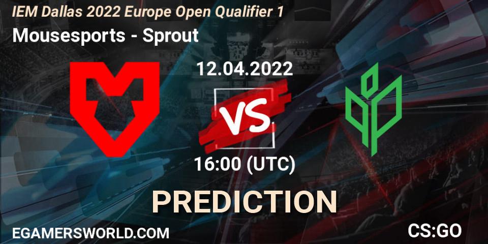 Prognoza Mousesports - Sprout. 12.04.2022 at 16:00, Counter-Strike (CS2), IEM Dallas 2022 Europe Open Qualifier 1