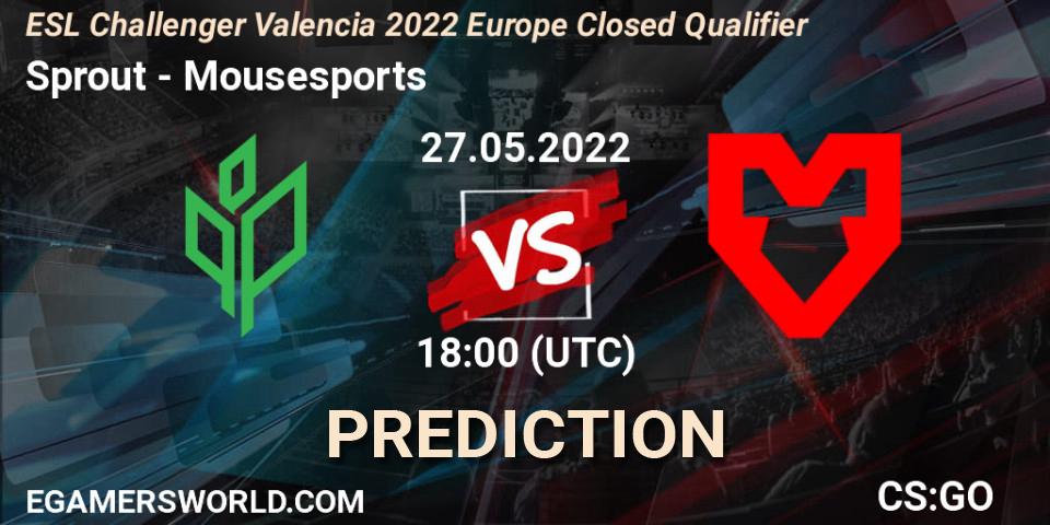 Prognoza Sprout - Mousesports. 27.05.2022 at 18:00, Counter-Strike (CS2), ESL Challenger Valencia 2022 Europe Closed Qualifier